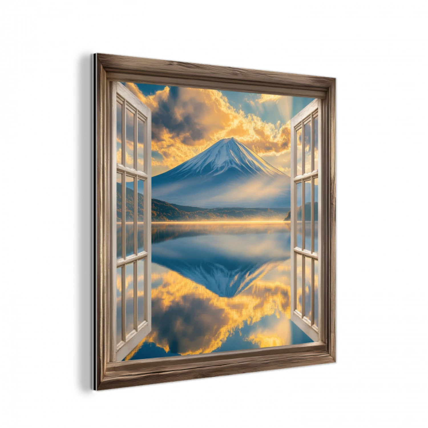 Doorkijk - Landschap - Bergen - Uitzicht - Raam aluminium wit klein -3d