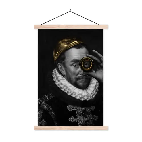 Willem van Oranje - Adriaen Thomasz - Goud - Lens textielposter latten blank klein -3d
