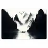 Roeiboot - Mistig - Bergen - Vogels Placemat vinyl groot -zzsfeer1_Kitchenyeah-website