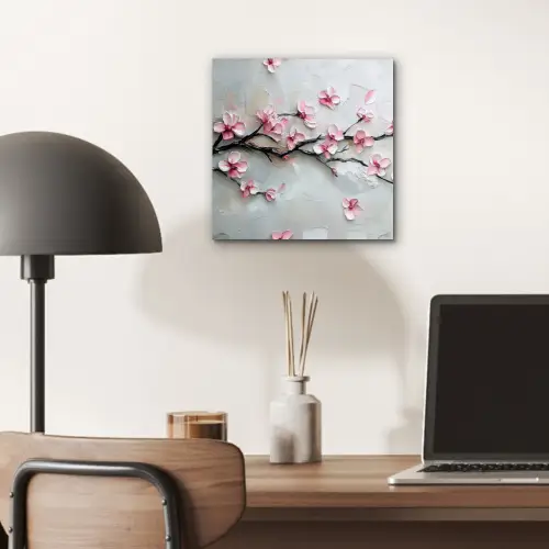 Bloesem - Kunstzinnig - Roze - Sakura aluminium wit klein -sfeer5