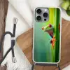 Groene kikker - Nieuwsgierig - Gras Hoesje iPhone 16 Pro Max met koord klein -sfeer4