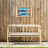 Doorkijk - Landschap - Winter - Meer - Bergen - Uitzicht Tuinposter op houten frame 2 cm dik klein -sfeer4
