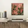 Kolibries - Bloemen - Groen - Roze aluminium wit klein -sfeer1