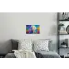Oude man - Expressief - Kleurrijk Muursticker klein -slaapkamer