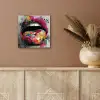Lippen - Graffiti - Expressief aluminium wit klein -sfeer4