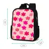 Bloemen - Patroon - Roze Rugzak - Zwart middel -productfoto_formaten