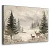 Bos - Herten - Winter - Sneeuw Textielframe zwart klein -3d