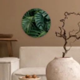 Planten - Jungle - Bladeren - Tropisch Wandcirkel kunststof plaat 5mm dik klein -sfeer1