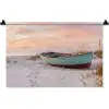 Rustiek - Roeiboot - Zandstrand Wandkleed katoen klein -zz3d