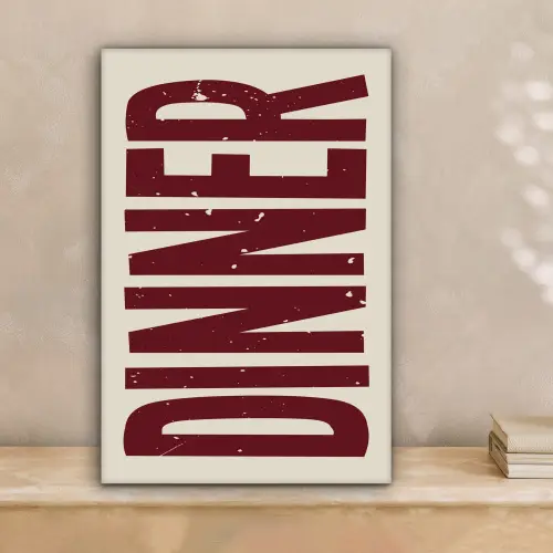 Eten - Decoratie - Rood - Vintage canvas 2cm klein -sfeer1