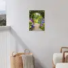 Doorkijk - Poort - Hortensia - Bloementuin tuinposter los doek klein -sfeer8