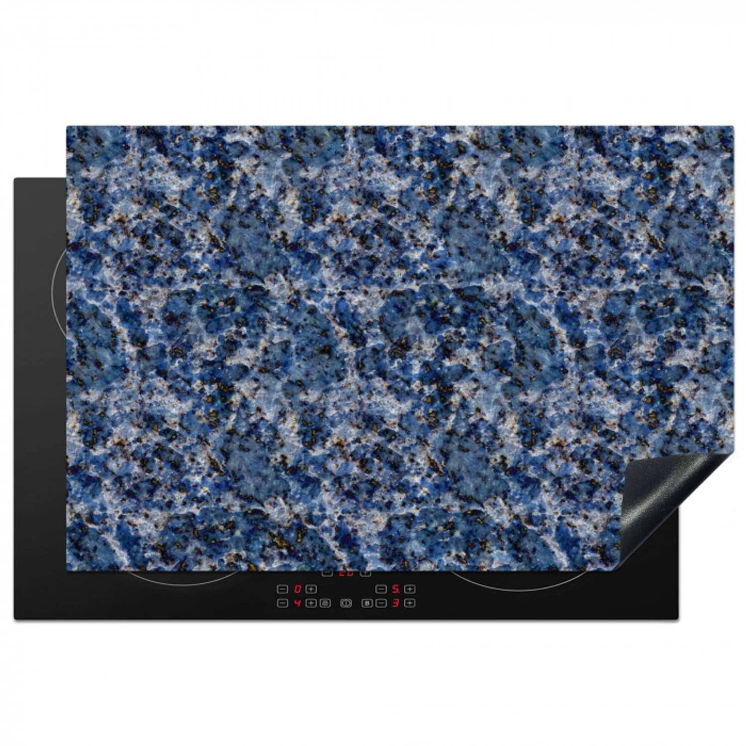 Graniet - Blauw - Koel Inductie beschermer vinyl 3mm klein 276 -3d