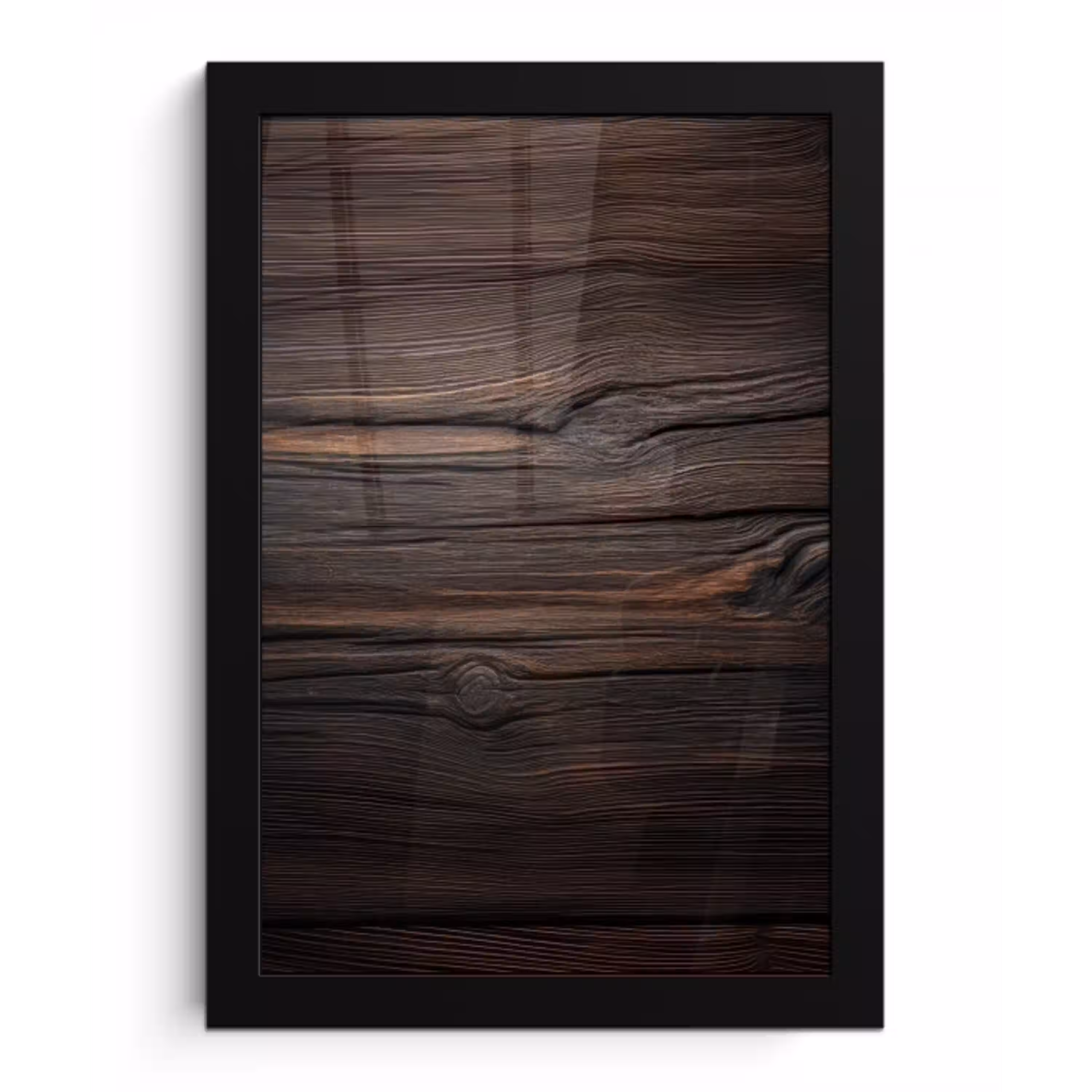 Hout - Grillige nerven fotolijst zwart zonder passe partout klein -3d