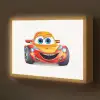 Raceauto - Oranje - Jongens - Kinderen - Auto Light Box met batterij (Wandlamp kind) middel -z3d_website