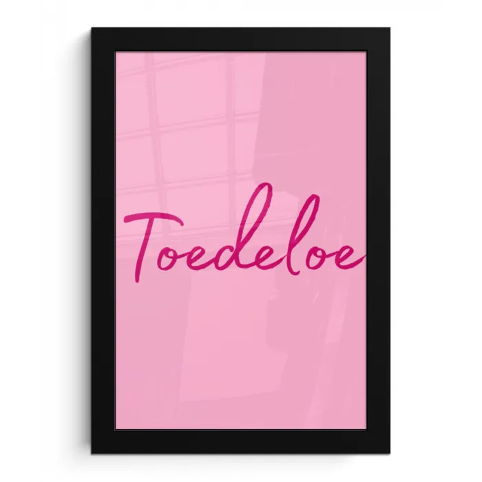 Toedeloe - Roze - Minimalistisch fotolijst zwart zonder passe partout klein -3d