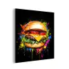Hamburger - Graffiti - Verf - Kleurrijk - Eten - Abstract aluminium wit klein -3d
