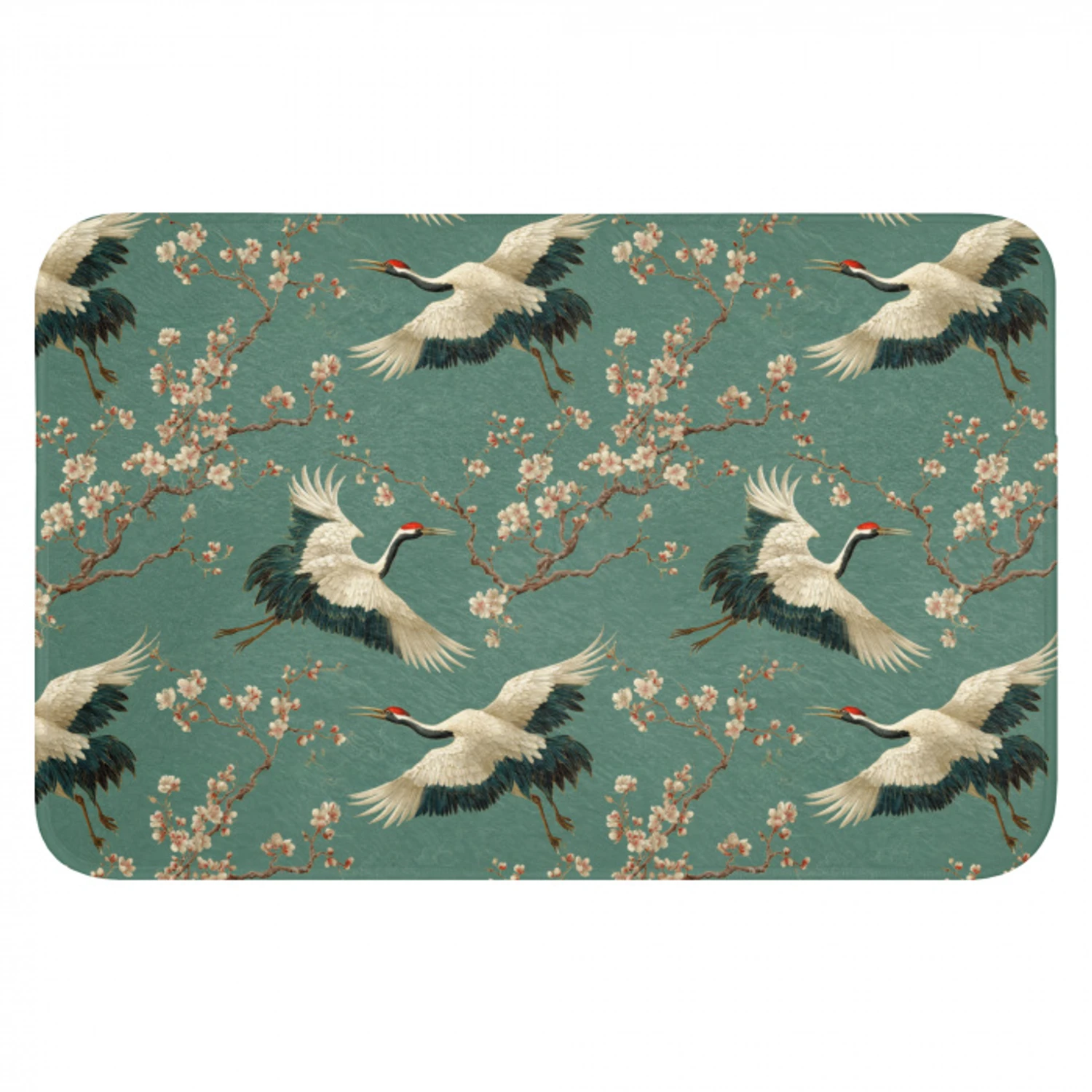 Kersenbloesem - Kraamvogels - Groen WCmat klein 1009 -3d