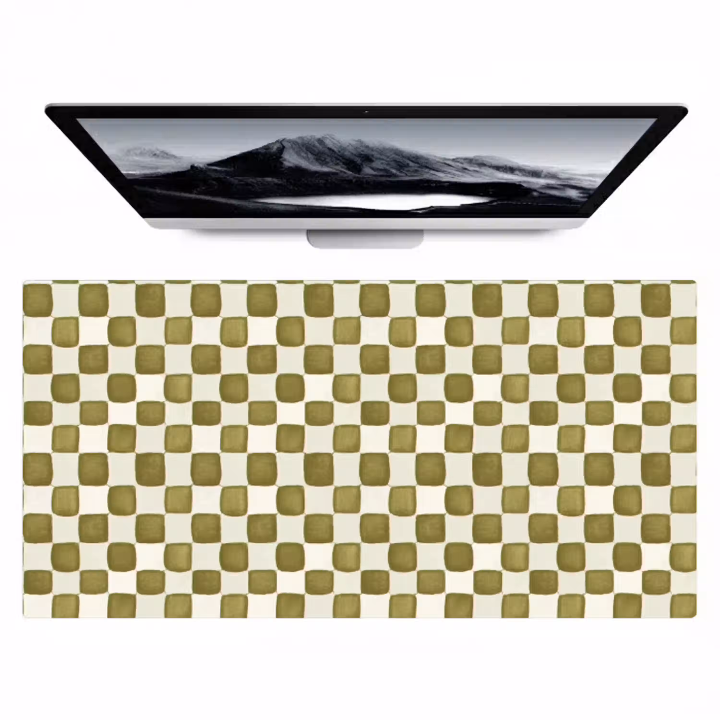 Schaak - Patroon - Groen Muismat XXL klein 681 -zzz3d