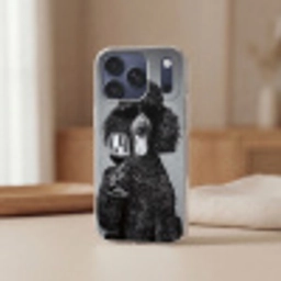 Hond - Krullen - Zonnebril - Wijn Telefoonhoesje iPhone 17 Pro Max klein -sfeer2