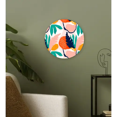 Tropisch - Jungle - Abstract - Kleurrijk Wandcirkel plexiglas klein 852 -sfeer3
