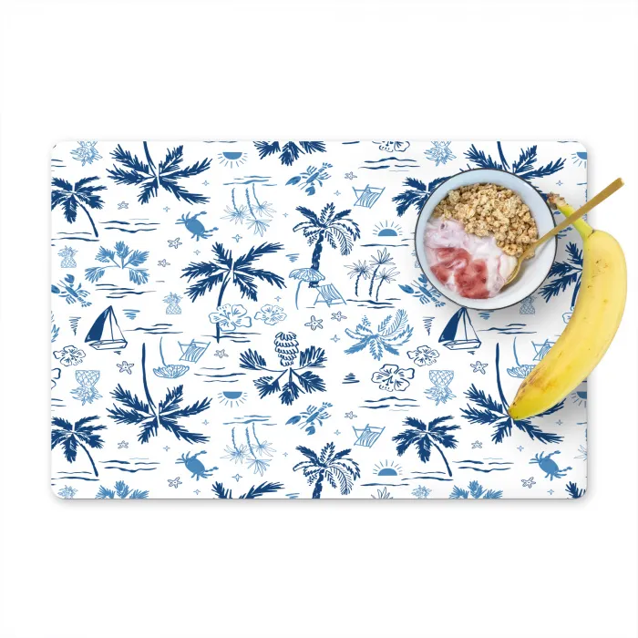 Zee - Strand - Blauw - Wit Placemat vinyl groot 368 -zzzproduct_Kitchenyeah-website