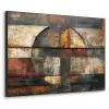 Kunst - Bruin - Abstract - Hout motief Textielframe zwart klein -3d