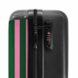 Verticale strepen - Groen - Roze NBS - Handbagage koffer - Volwassenen Unisex middel -slot