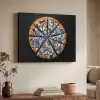 Pizza - Eten - Delftsblauw Textielframe zwart klein -sfeer3