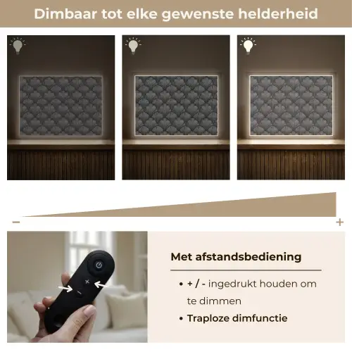 Waaier - Motief - Grijs Light Box met batterij (Wandlamp) middel 907 -USP_dimbaarNL
