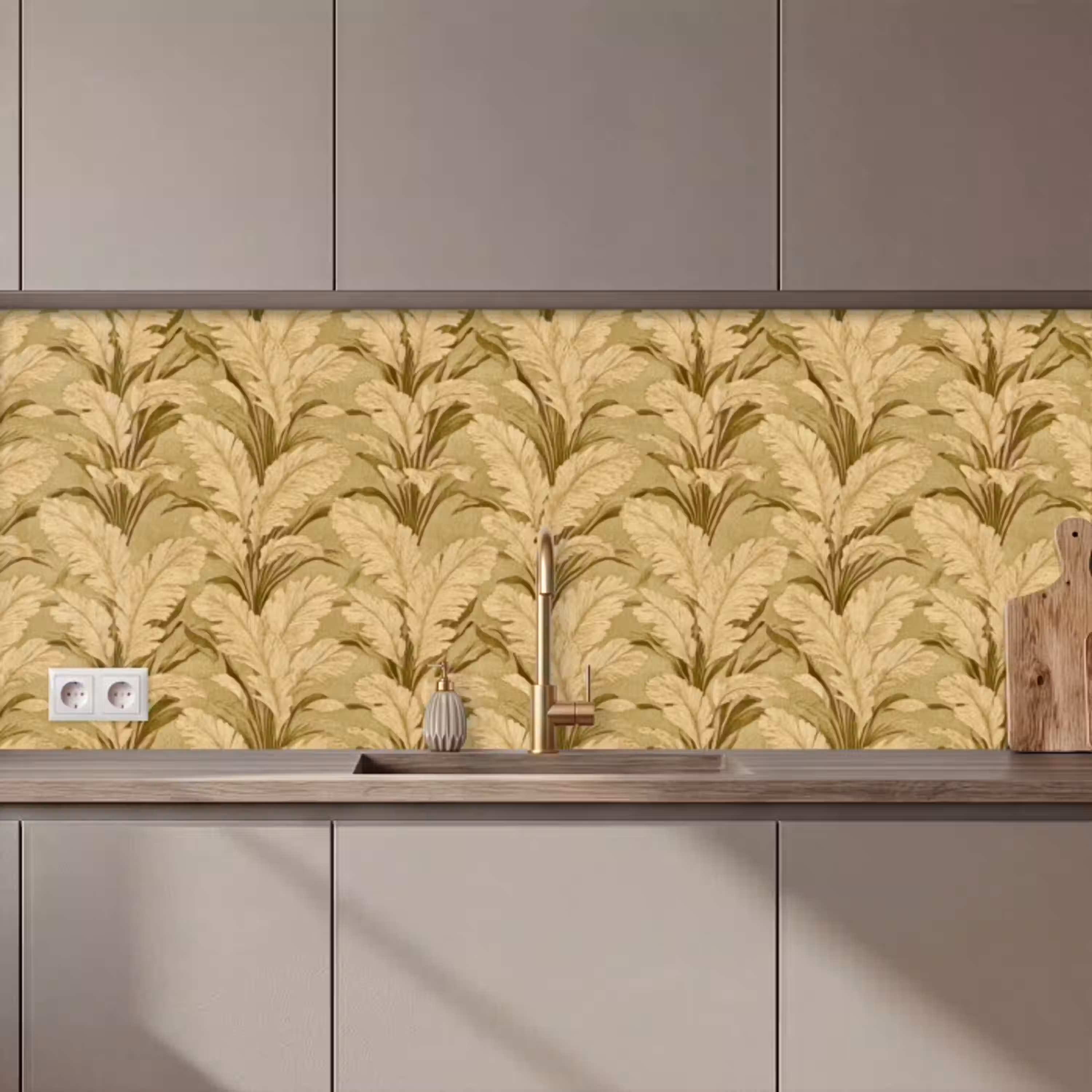 Palmbladeren - Klassiek - Groen keuken achterwand 2 middel 871 zz_3dshopping