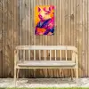 Varken - Bloemkroon - Kimono - Abstract Tuinposter op houten frame 2 cm dik klein -sfeer4