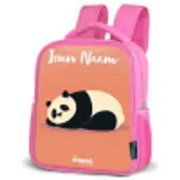 Panda - Slapen - Oranje Kinderrugzak - Roze middel -schuin