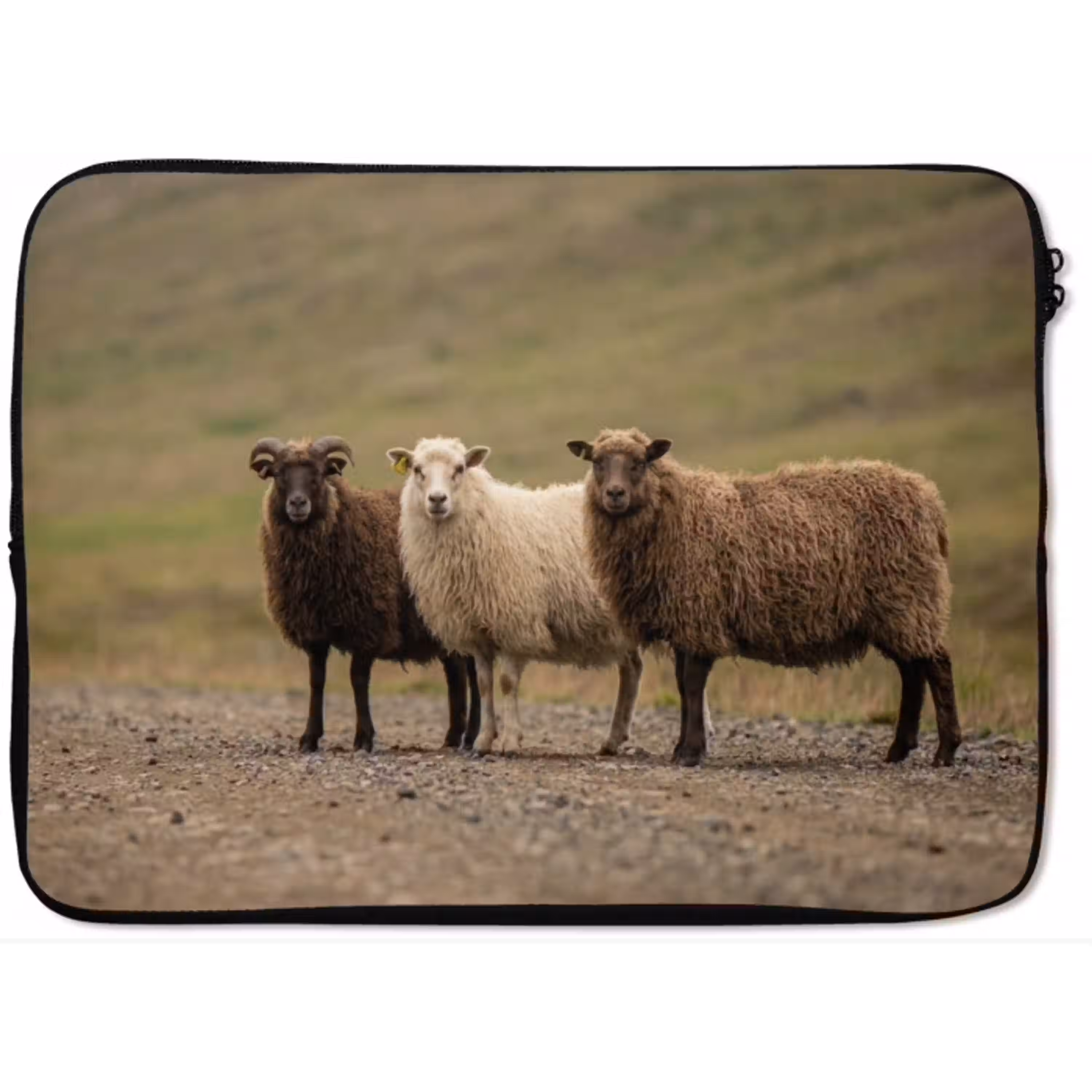 Schapen - Bruin - Wit - Grindpad laptophoes neopreen klein -zkaufland3dotto