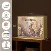 Konijntje - Bruin - Bloemen - Vlinders Light Box met batterij (Wandlamp kind) middel -USP_websiteoverzichtNL