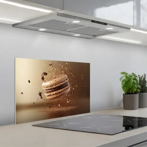 Chocolade - Macarons - Eten - Snoep keuken achterwand spatscherm klein -3d_schuin