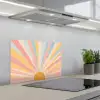 Illustratie - Zon - Pastelkleuren keuken achterwand spatscherm klein -3d_schuin