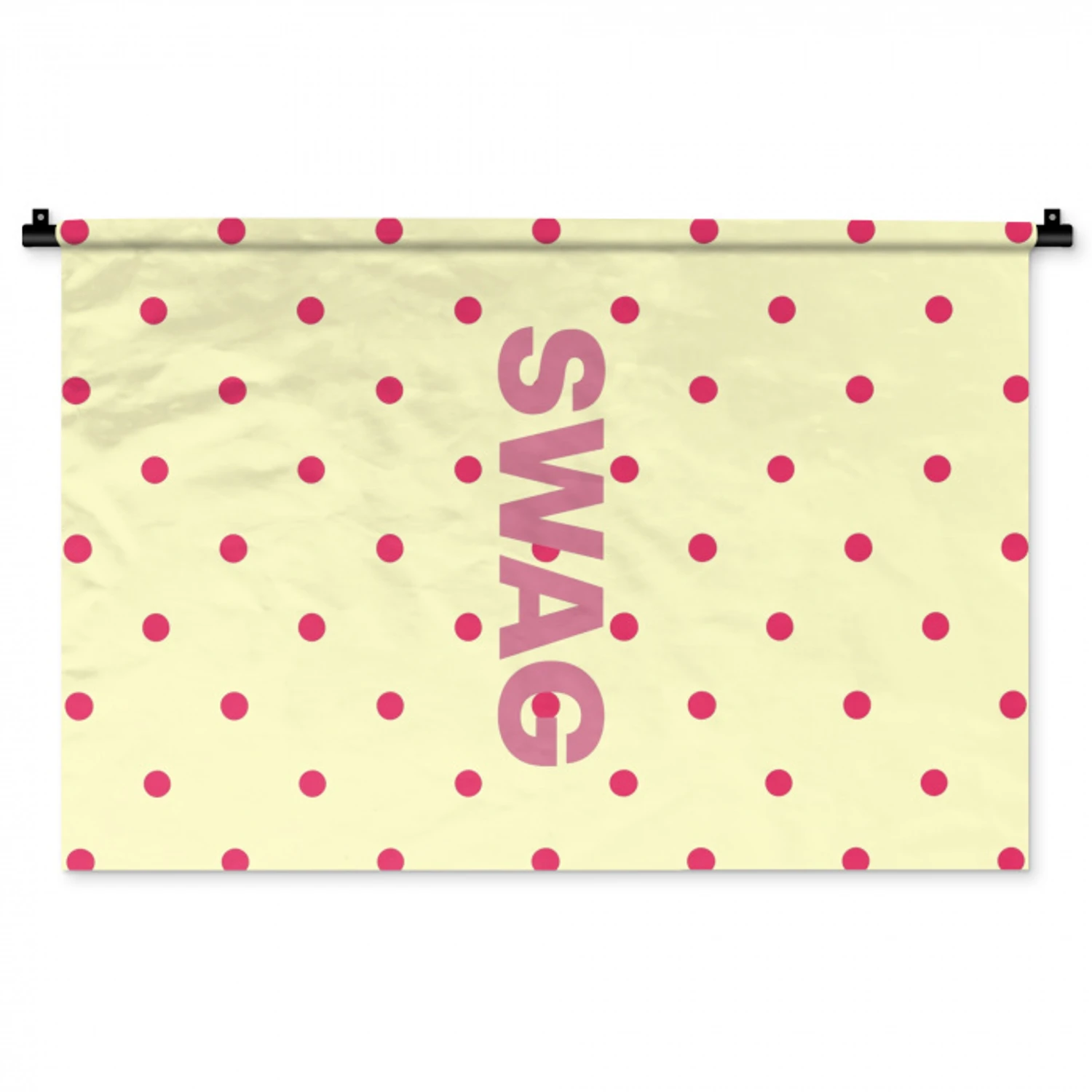 Swag - Roze - Stippen - Geel Wandkleed katoen middel -zz3d