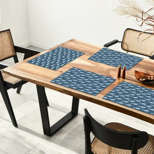 Klein - Oceaan - Golven - Blauw Placemat vinyl groot 368 -zzsfeer4_Kitchenyeah-website