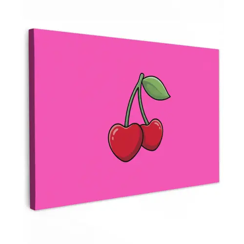 Kers - Roze - Fruit canvas 2cm klein -z3d