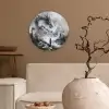 Krijger - Draak - Grijs Wandcirkel kunststof plaat 5mm dik klein -sfeer1