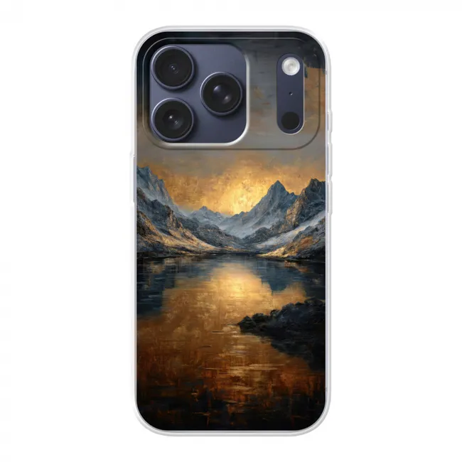 Telefoonhoesje - Berglandschap met Gouden Zonsondergang