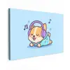 Corgi - Koptelefoon - Blauw - Muzieknoten canvas 2cm klein -z3d