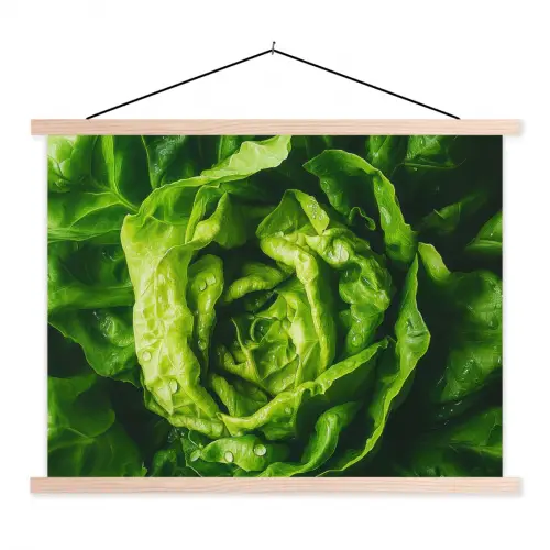 Groente - Sla - Groen textielposter latten blank klein -3d