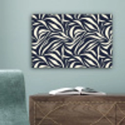 Bladvormen - Blauw - Patroon - Wit canvas 2cm klein 34 -sfeer4