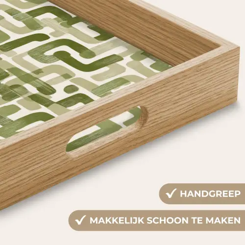 Modern - Grafisch - Groen Dienblad Rechthoek middel 911 -USP_HandgreepNL