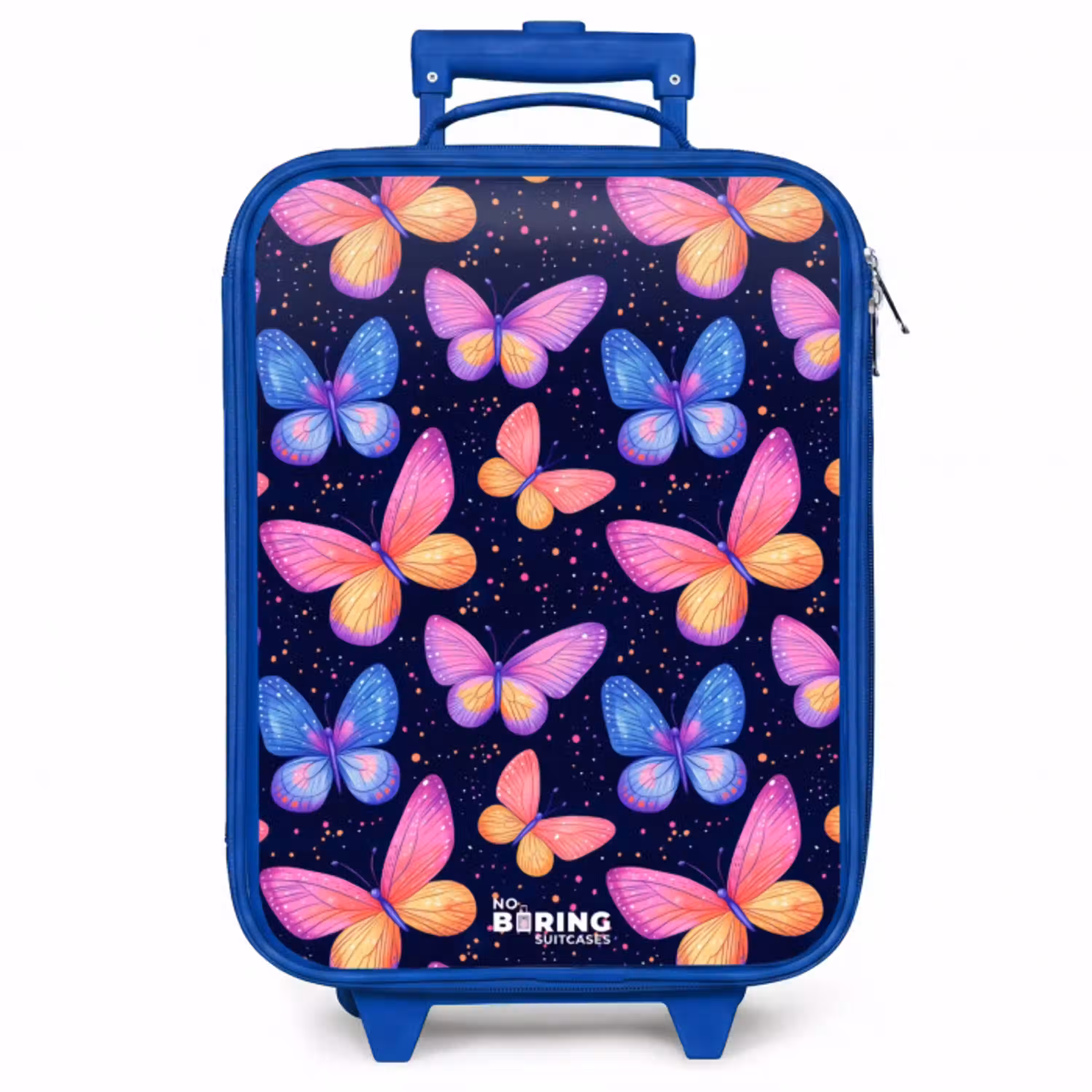 Kleurrijke vlinders in roze en blauw Kinderkoffer - Blauw klein -zzz_website3d