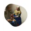 Het melkmeisje - Schilderij van Johannes Vermeer Wandcirkel Organisch Forex 3mm klein -3d