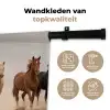 Kudde paarden - Stofwolk - Bruin - Zwart Wandkleed katoen klein -sfeer2