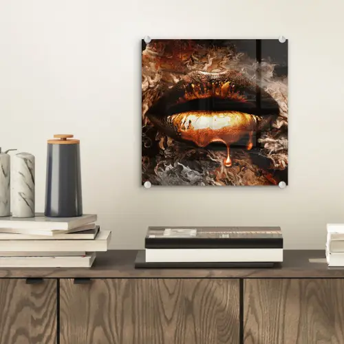 Goud - Lippen - Kunst plexiglas 5mm klein -sfeer1