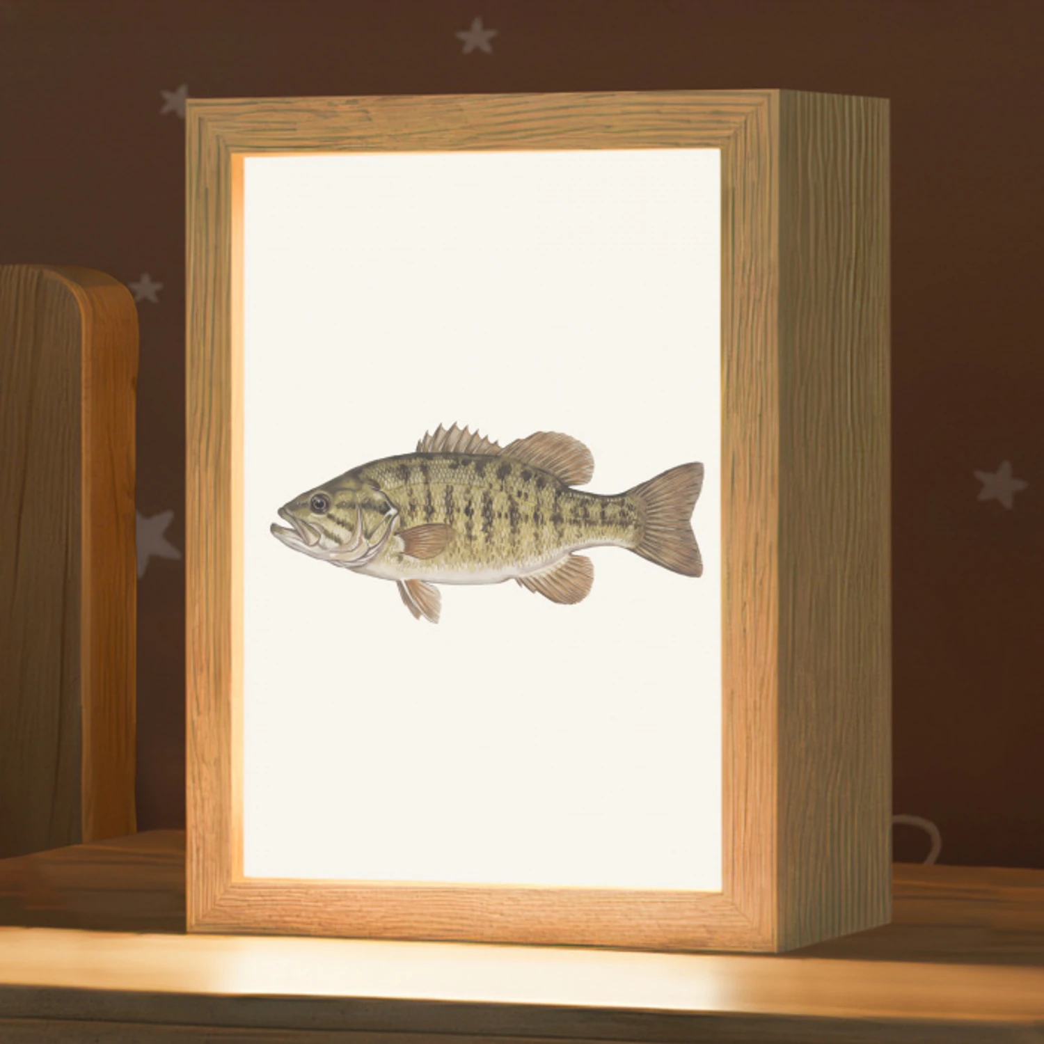 Vissen - Natuur - Vintage Light Box met kabel (Kinderlampje) klein -zzz_3d_website
